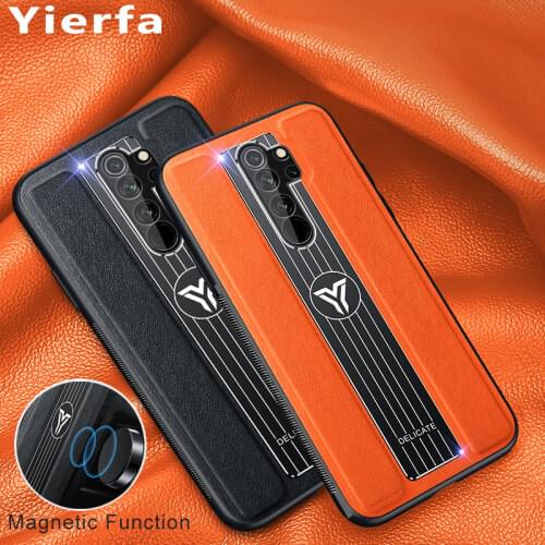 For Xiaomi Redmi Note 8 Pro Case Silicone Shockproof Bumper Metal Magnetic Leather Back Cover For Xiomi Redmi Note8 Pro Cases