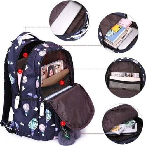Adisputent Children School Backpacks Korean Style Girls School Bags Large Capacity Flower Printing Backpack Bag For Kids Mochila