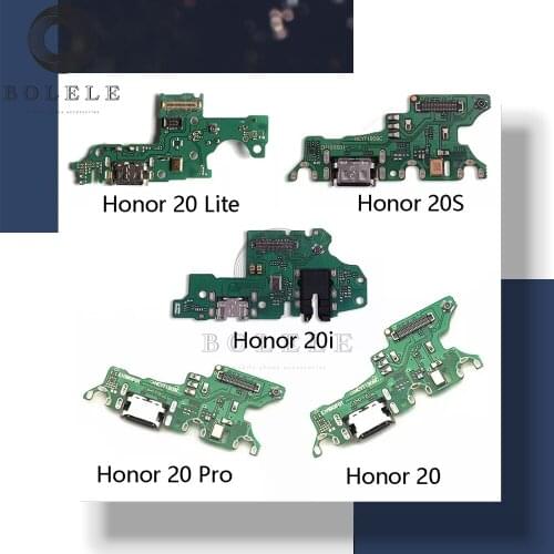 For Huawei Honor 20 Pro 20 Lite 20i 20S USB Charger Port Dock Plug Board Connector Charging Flex Cable Microphone Replacement