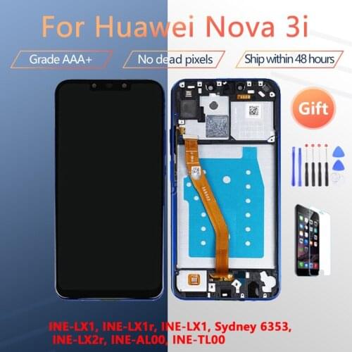 For Huawei nova 3i P Smart Plus INE-LX1 LX1r LX1 LX2r AL00 TL00 LCD screen assembly with front case touch glass,With repair part