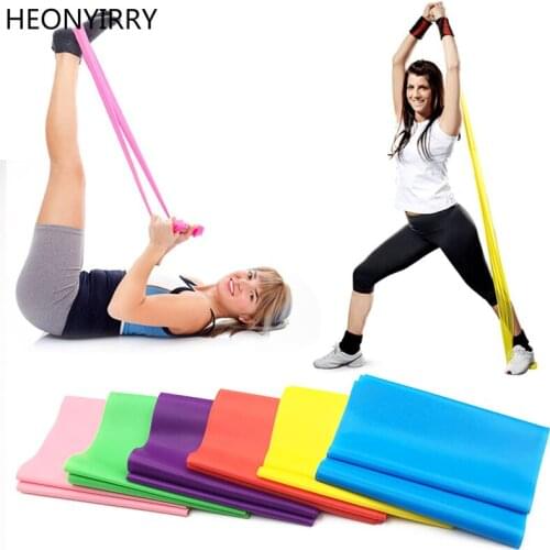 1.2m Elastic Yoga Pilates Rubber Stretch Exercise Band Arm Back Leg Fitness All thickness 0.35mm same resistance
