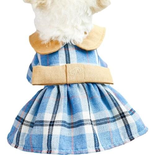 Elegant Puppy Dog Clothes Classic Check Noble Dress Fit Small Dog Pet Cat All seasons Pet Cute Costume Dog Cloth Dog Shirt Dress