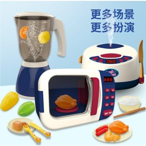 Spray electric rice cooker microwave light music simulation steam cooking kitchen childrens play house toys