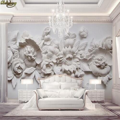 Beibehang Custom photo 3d wallpaper mural 3d exquisite painting style European plaster carved wall papel de parede wall paper