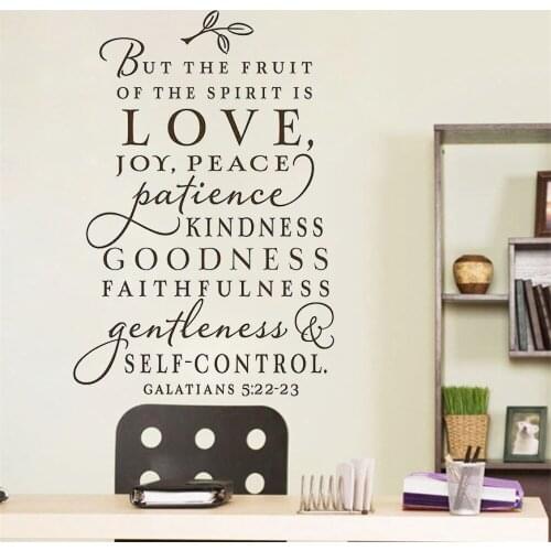 Galatians 5:22-23 Christian Decals But The Fruit Of The Spirit Is Love Quotes Vinyl Wall Stickers Family Bedroom Decor RU2484