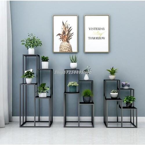 Indoor living room balcony succulent green radish floor-standing Nordic iron flower stand TV cabinet sofa side flower pot rack