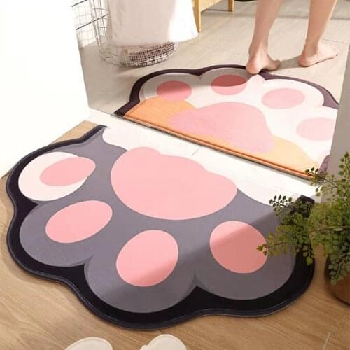 Cartoon Cats Paw Carpets Doormats Rugs For Home Bathroom Living Room Entrance Door Floor Stair Kitchen Bedroom Hallway Non-Slip