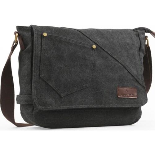 Mens Canvas Crossbody Casual Shoulder Bags Vintage Messenger Travel handbags Fashion student Scholl Bag Briefcase Ipad bag