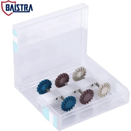 6 Pieces Dental Composite Polishing Set Diamond System RA Disc 14mm Wheel Polisher Smoothing Pre-Polishing High-Gloss