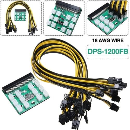 New Arrival DPS-1200FB Power Supply Breakout Adapter Board+10 8P Cables for Ethereum Mining PC Power Supplies Accessories