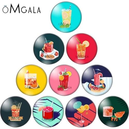 New Summer Beach Juice Drinking Paintings 8mm/10mm12mm/18mm/20mm/25mm Round photo glass cabochon demo flat back Making findings