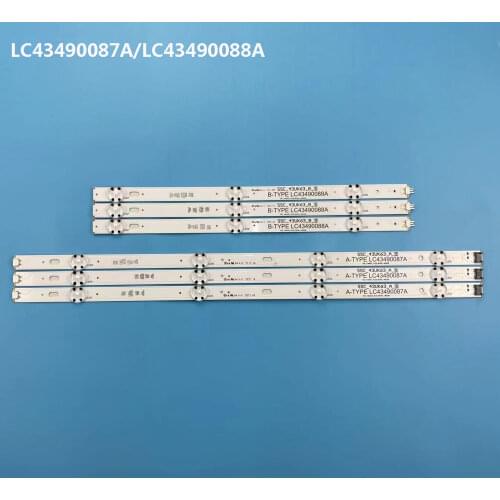 New Kit 6 PCS LED backlight strip for LG 43UJ6300 43UK6300PUE LC43490087A LC43490088A LC43490077A LC43490078A SSC_43UJ63_A