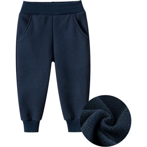 Autumn Winter Children Clothing Solid Color Kids Sports Harem Pants Boy Girl Fashion Elastic Waist Plus Velvet Sweatpant Trouser