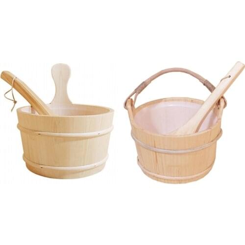 Sauna Bucket with ladle Sauna Accessories, Sauna Bucket,Ladle, Plastic Liner