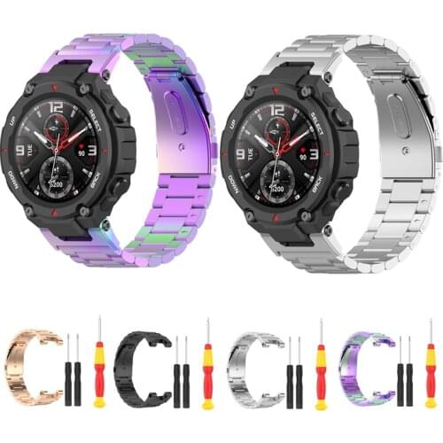 Metal Band Replacement Straps For Xiaomi Amazfit T Rex Wristband For Huami Amazfit T-Rex Pro Watch Stainless Steel Wrist Strap