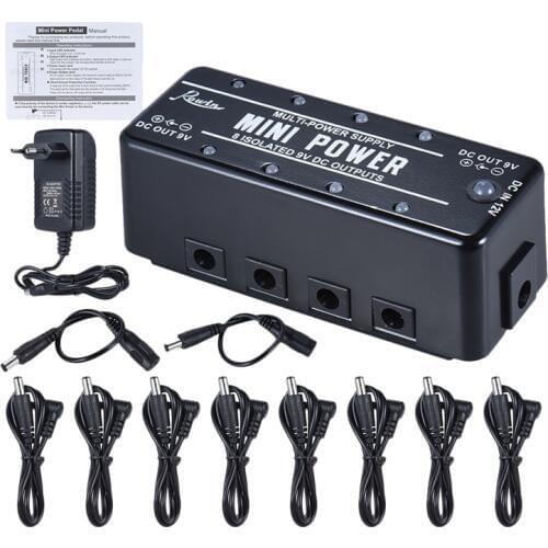 Rowin Lef-329 Guitar Power Supply 8 Isolated 9V Dc Outputs Lef-329 Mini Power With Cables Adapter For Guitar Effect Pedal (Eu