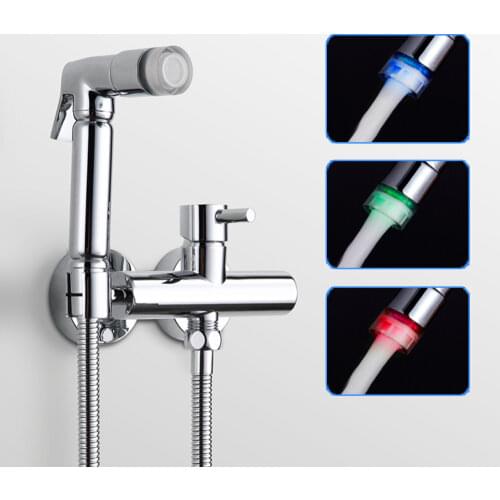 Hot & Cold 2 Holes Toilet Bidet Water Spray Levantar Culo Hombre Bidet Spray Set wtih Shattaf Anus