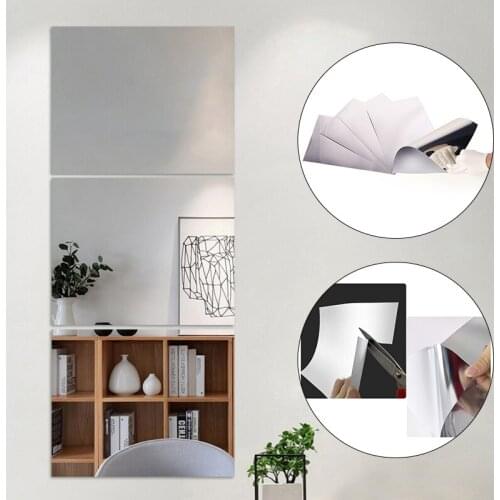 Self-adhesive Mirror Wall Sticker DIY Modern Art Wall Decor Stickers Home Decor Living Room Bedroom Mirrored Decorative Sticker