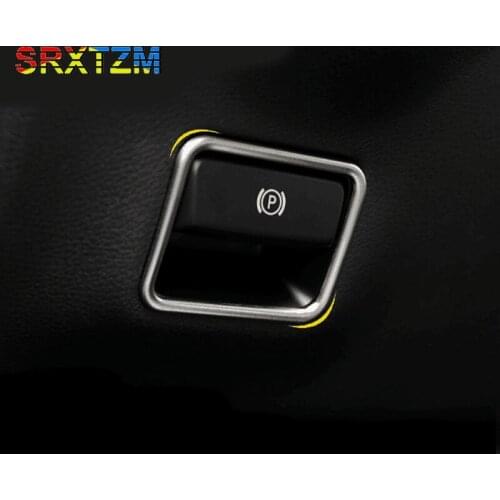 SRXTZM For Mercedes-Benz Gle A B GLA ML GL GLE GLS 1pcs Silvery Hand Brake Switch Decorative Strip Interior Modified