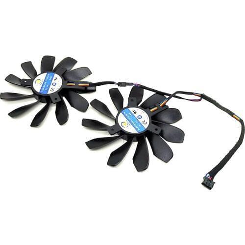 2pcs/pair New Graphics card cooling fan for Rx580 584 588 cf1010u12s 12V 0.45a video card cooling fan