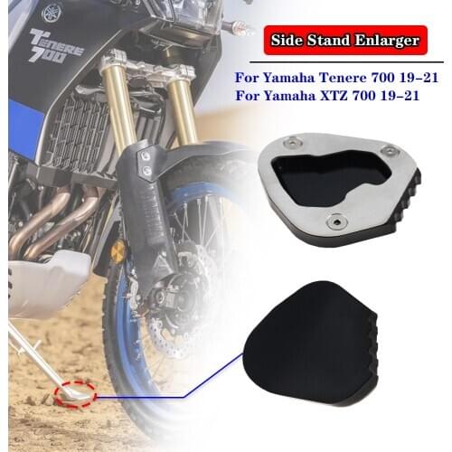 CNC Kickstand Footside Side Stand Extension Englarger Plate For Yamaha Tenere700 XTZ700 Tenere XTZ 700 Parts 2019 2020 2021