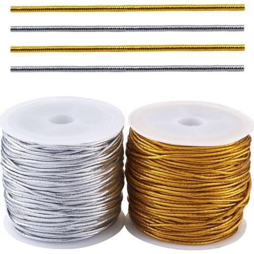1Set 1mm Metallic Tinsel Elastic Cord Beading Stretch String Thread Craft Making Rope for Jewelry Making Ornament Hanging Decor