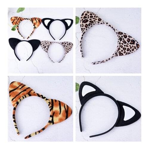 1 PC Fashion Leopard Plush Headband Cute Cat Ear Hair Accessories For Women Girls Headwear Easter Dance Party Fantastic Hairband