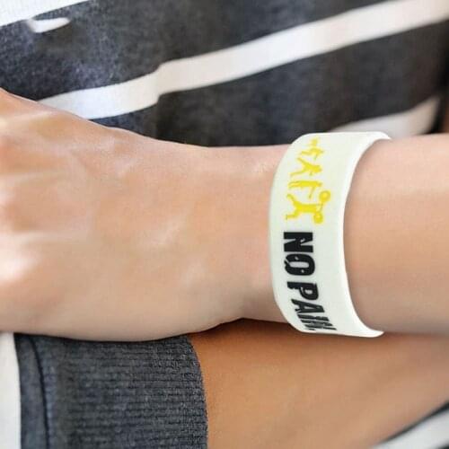 1PC Everybody Fit No Pain No Gain Silicone Wristband Wide Band Motto Rubber Bracelets & Bangles Armband Gift