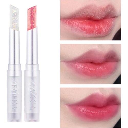 2 Color Clear Temperature Change Lip Balm Pearlescent Moisturizing Glitter Lipstick Lightening Lip Wrinkles Nourish Lips Makeup