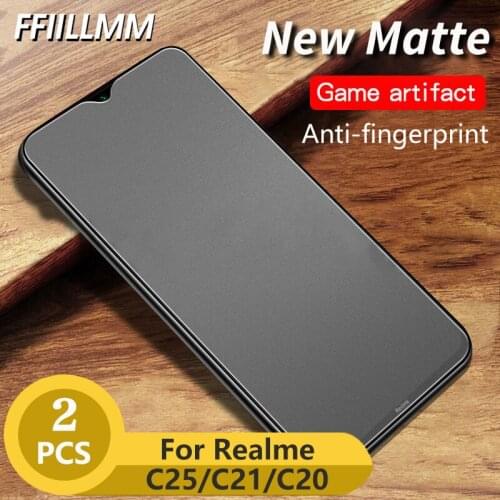 2Pcs/lot Matte Protective Glass For Realme C25 C21 C20 Tempered Glass For Realme C15 C12 C11 C3 Screen Protector Protective Film