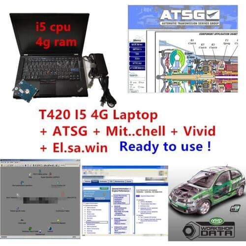 2020 hot 1TB HDD with Mitchel.l OD5 repair software + ATSG 2017 + Vivid Workshop 10.2 + Elsawin 6.0 installed T420 i5 4g laptop