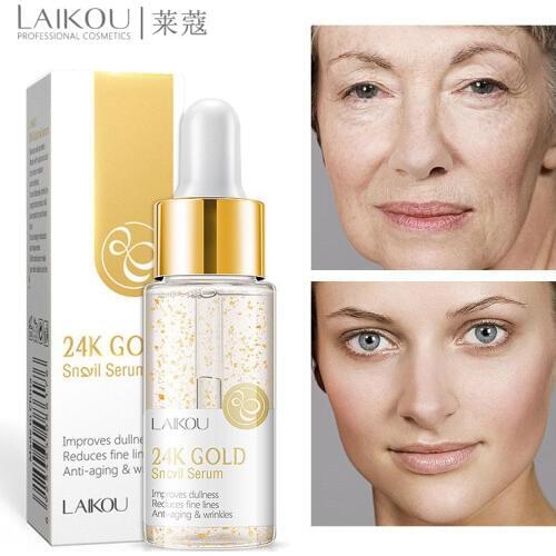 24K Gold Vitamin C Whitening Serum Hyaluronic Acid Face Cream Snail Remover Freckle Speckle Fade Dark Spots Anti-Aging Skin Care