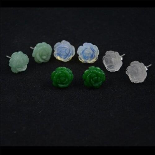 4 Pairs/set Vintage Flower Stud Earrings Set For Women Girls 2021 Fashion Bead Stone Flower Small Earrings Jewelry Accessories