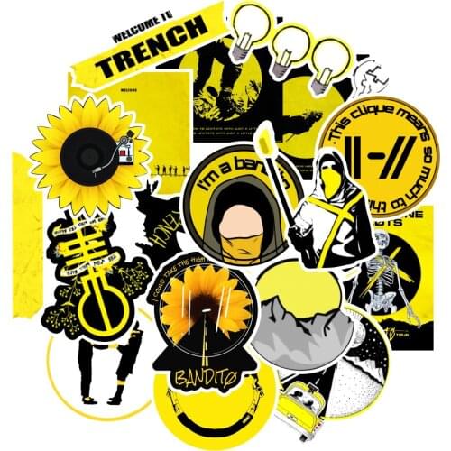 50pcs Yellow Stickers Aesthetic Luggage Cups Phone Case Scrapbook Laptop Stickers Aesthetic Waterproof Sticker Stationery Supply