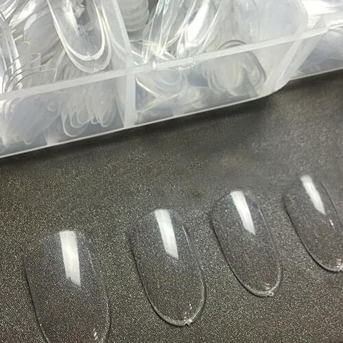 500Pcs Clear Oval Full Cover Fake Nails Accessories Tool