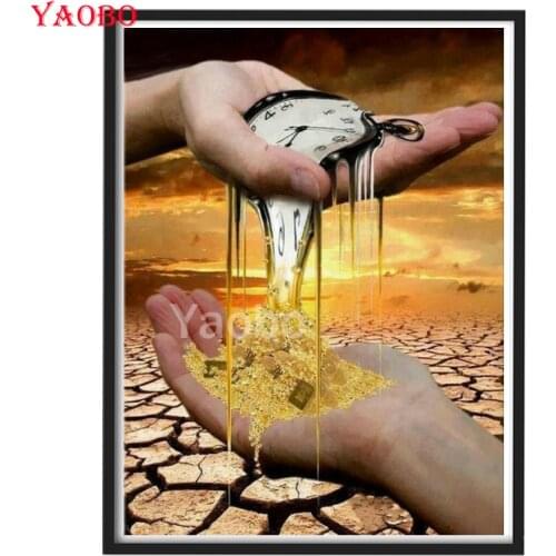 5D Diamond Painting "time is money" Full Drill Square Picture Of Rhinestone Diamond Embroidery Mosaic Handmade Gift