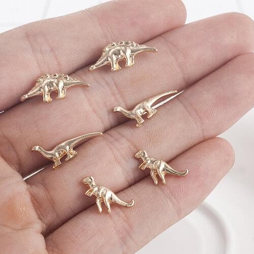 European and American retro earrings 3Pairs/set Gold Dinosaur Earrings Cute Ear Stud earring Small Set Jewelry decoration