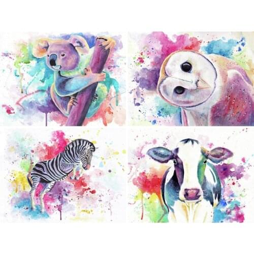 5D DIY Diamond Painting Animals Owl Cow Horse Cross Stitch Kit Full Drill Embroidery Mosaic Art Picture of Rhinestones Sale