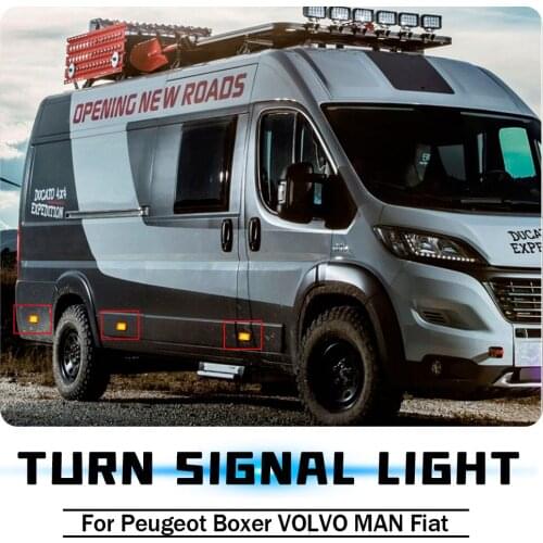 Car Amber Dynamic Flowing LED Side Marker Light For Iveco Fiat Ducato Citroen Relay Peugeot Boxer Renault VOLVO MAN