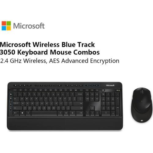 Microsoft Wireless Blue Track 3050 Keyboard Mouse Combos Multimedia Wireless 3000 Upgraded Edition English Keypad PC Computer