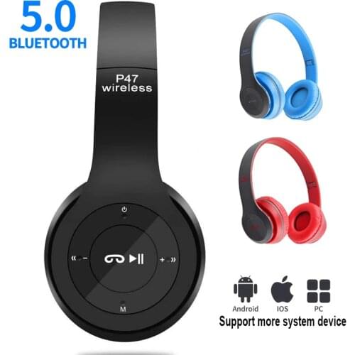 Bluetooth Earphone 5.0 Wireless Headphones 9D Bass Stereo Noise Reduction Gaming Headset Support SD card With Mic Phone Calls