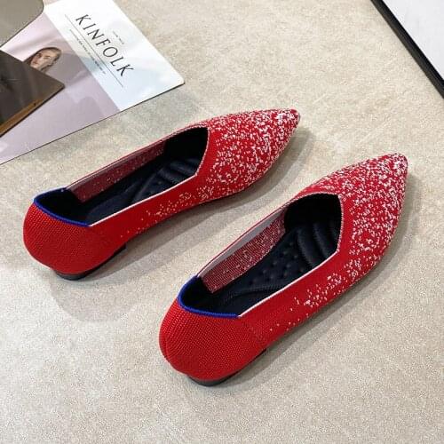 Brand womens shoes hot sale designer flat shoes shallow mouth foreign trade snowflake white boat shoes pointed toe single shoes