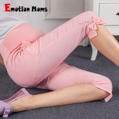 Emotion Moms Maternity Pants summer Maternity Trousers High waisted Pregnancy Trousers for pregnant women pregnancy clothes