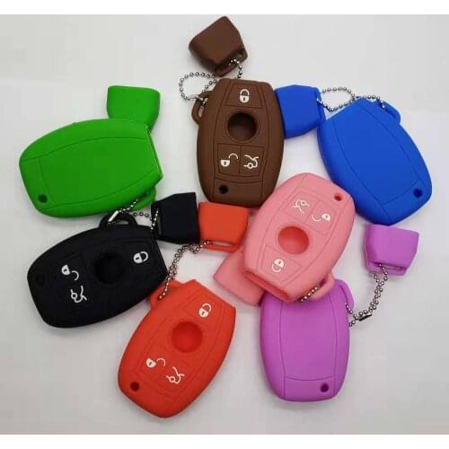 Funda LLave Silicon 3 buttons key case For Mercedes Benz W203 W210 W211 AMG W204 C E S CLS CLK CLA SLK Smart Car Key
