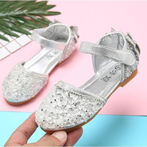 Girls pink white Sandals New Childrens Shoes kids Baby Slip Performance Shoes Summer Big Boy Princess Sandals size 26-36