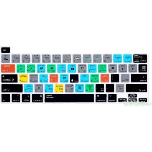 Lightroom Shortcut Hotkey Keyboard Cover Skin for MacBook Pro M1 13 inch 2020 A2289 A2251 A2338 2021 for MacBook Pro 16" A2141