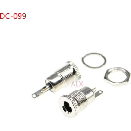 5PCS metal dc power jack socket connector dc-099 5.5*2.1mm OR 5.5*2.5MM panel mount 5.5X2.1MM FEMALE dc099