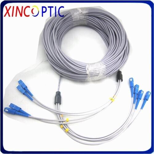 4core 10M Multimode Armored Patch Cord 4 core MM 62.5/125 OM1 SC LC FC ST 4 fibers 10 Meters Armored Optical Fiber Jumper Cable