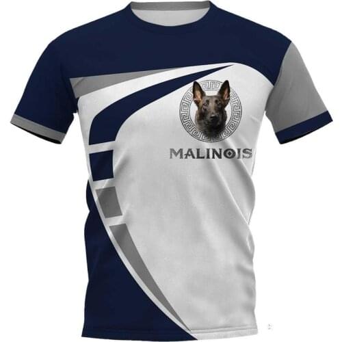 CLOOCL Mens T-shirt Animal Malinois Belgian Shepherd 3D Print Chest Dog Face Logo Tee Shirt Clothing Unisex Short Sleeve Tops