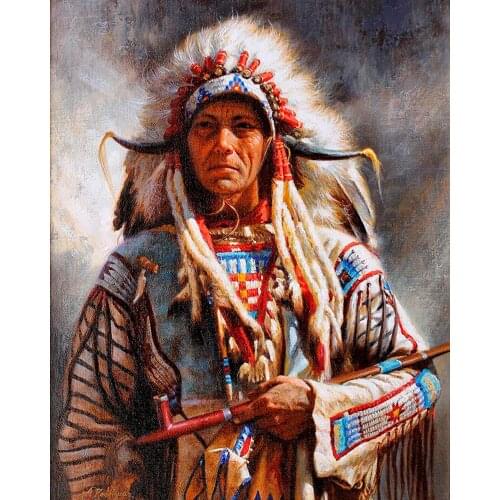 DIY 40X50 Oil Painting By Numbers Indians paint by numbers On Canvas Home Decor Digital Painting chrismas